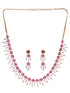 Gold Plated & Pink AD Studded Necklace & Earrings