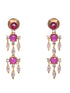 Gold Plated & Pink AD Studded Necklace & Earrings