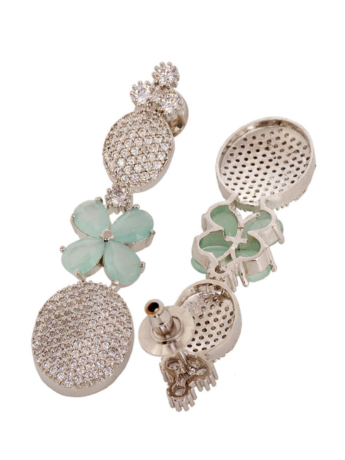 GoldPlated Lime green AD Studded Statement Jewellery Set