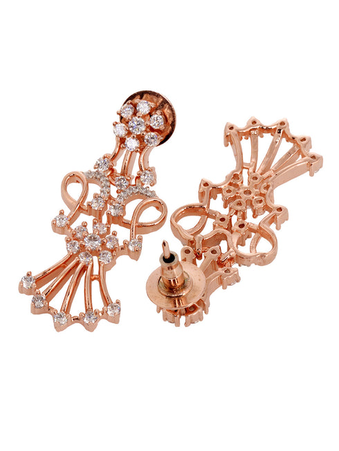 Rose GoldPlated White AD Studded Jewellery Set