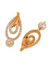 Gold Toned Pearl Studded Minimal Locket Jewellery Set