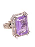 Rose GoldPlated & White AD Studded Ring