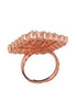 Rose GoldPlated White ADStudded Adjustable Finger Ring