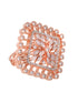 Rose GoldPlated White ADStudded Adjustable Finger Ring