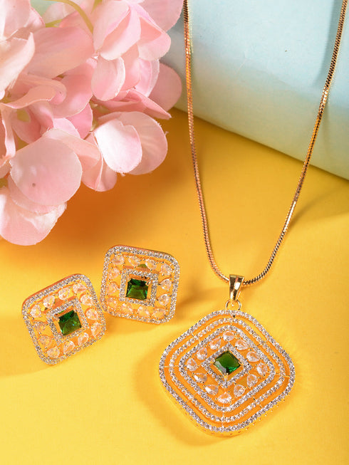 Women Green Jewellery Set