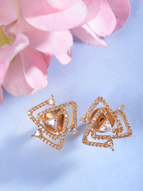 SilverPlated & Green AD Studded Drop Earrings