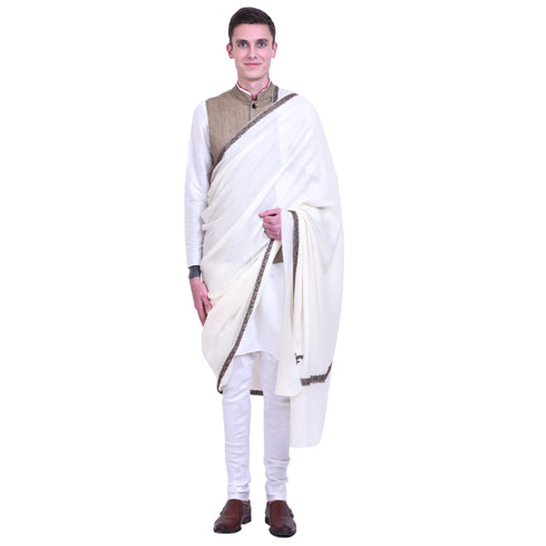 Men's Kashmiri Hand Embroidered Wool Shawl