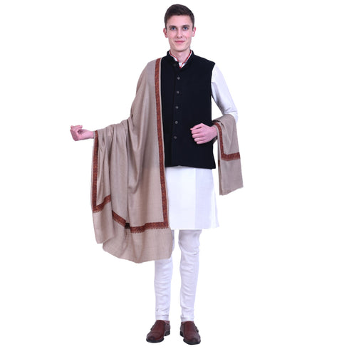 Men's Hand Embroidered Wool Shawl