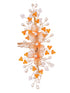 Gold Toned & Orange Stocking Flowers Beaded Hair Accessory