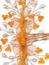 Gold Toned & Orange Stocking Flowers Beaded Hair Accessory