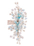 Silver Toned & Blue Stocking Flowers Beaded Hair Accessory