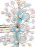 Silver Toned & Blue Stocking Flowers Beaded Hair Accessory