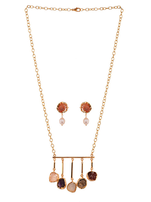 24K Gold plated uncut AD studded Jewellery Set