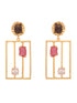 Pink Gold Plated Contemporary Drop Earrings