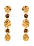 GoldenToned & Brown Contemporary Hoop Earrings
