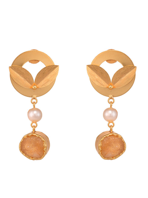 GoldToned Contemporary Drop Earrings