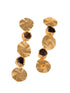 GoldenToned & Brown Contemporary Hoop Earrings