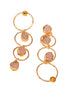 GoldToned & Pink Contemporary Hoop Earrings