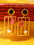 Pink Gold Plated Contemporary Drop Earrings