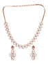 Rose Gold Plated AD Studded Minimal Necklace jewellery Set