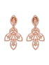 Rose Gold Plated AD Studded Geometric Minimal Necklace Jewellery Set