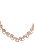 Rose Gold Plated AD Studded Geometric Minimal Necklace Jewellery Set