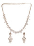 Silver white Rhodium AD Studded Statement Minimal Necklace Jewellery Set