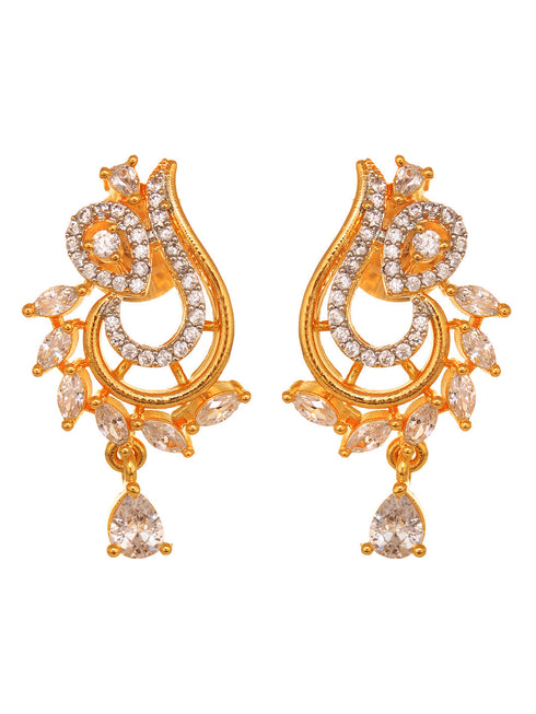 Gold Toned AD Studded Designer Locket Jewellery Set