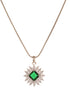 Silver Plated Green AD Minimal Locket Jewellery Set