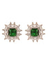 Silver Plated Green AD Minimal Locket Jewellery Set