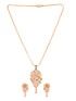 Gold Toned AD Filgree Locket Jewellery Set