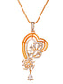 Gold Toned AD Heart Shaped Designer Locket Jewellery Set