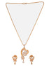 Gold Toned AD Heart Shaped Designer Locket Jewellery Set