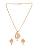 Gold Plated AD Statement Filgree Locket Jewellery Set