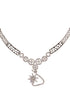 Silver Plated AD Studded Statement Necklace Jewellery Set