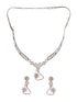 Silver Plated AD Studded Statement Necklace Jewellery Set