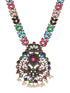 Silver Oxidised Multi stone studded Navratan Statement Necklace Jewellery Set