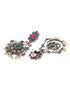 Oxidised Green stone studded Peacock Design Necklace Jewellery Set