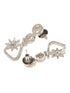 Silver Plated AD Studded Statement Necklace Jewellery Set
