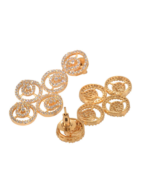 Gold plated AD Studded Statement Necklace jewellery Set