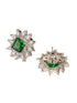 Silver Plated Green AD Minimal Locket Jewellery Set