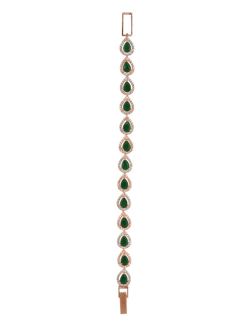 Rose Gold Plated Blue AD Studded Wraparound Tennis Bracelet