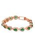Rose Gold Plated Blue AD Studded Wraparound Tennis Bracelet