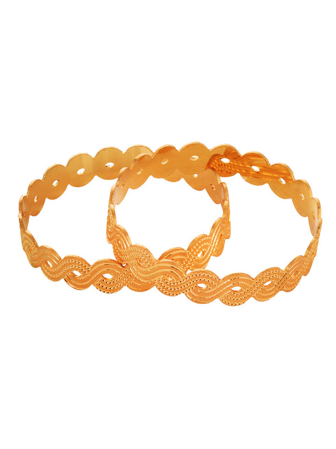Set of 2 Gold Plated Filgree Handcrafted Bangles