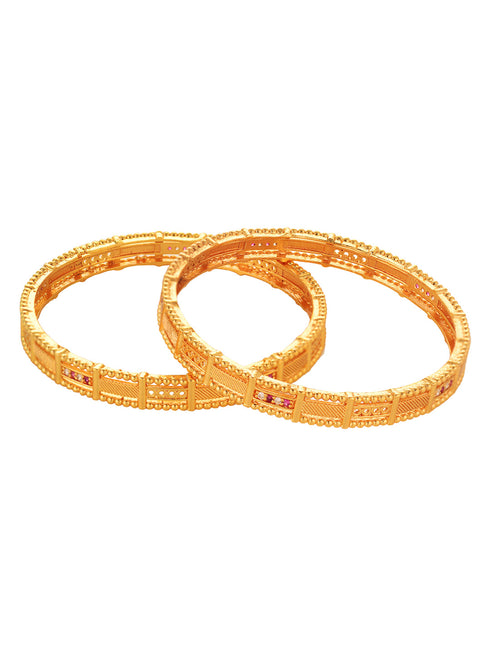 Set of 2 Gold Plated Filgree Handcrafted Bangles