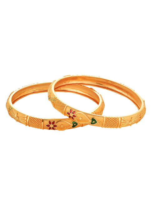 Set of 2 Gold Plated Filgree Handcrafted Bangles