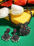 Oxidised Green stone studded Peacock Design Necklace Jewellery Set