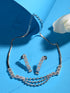 Silver Toned AD Studded layered Necklace jewellery Set
