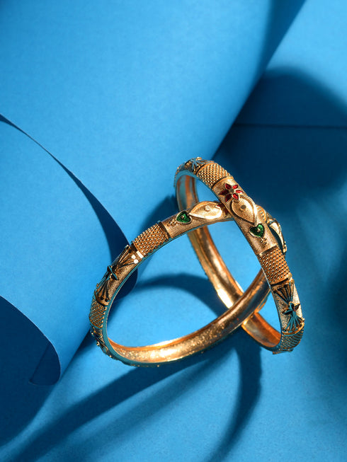 Set of 2 Gold Plated Filgree Handcrafted Bangles