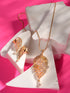Gold Toned AD Filgree Locket Jewellery Set